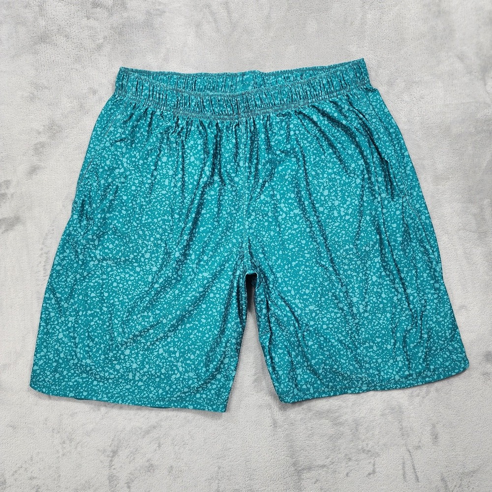 Athletic Works Shorts Mens L Blue DriWorks 9" Inseam Spotted Athletic Gym Casual